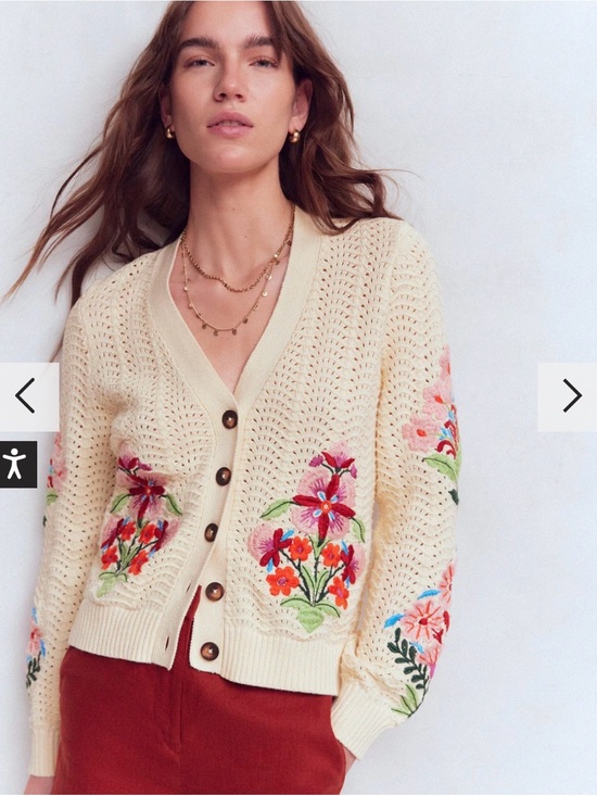 Boden Sweaters - Boden Relaxed Cotton Stitch Cardigan
Ivory, Embroidery XL NWT